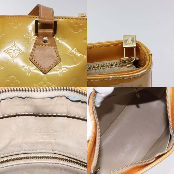 LOUIS VUITTON Monogram Vernis Houston Hand Bag Beige M91004 - Picture 11 of 13